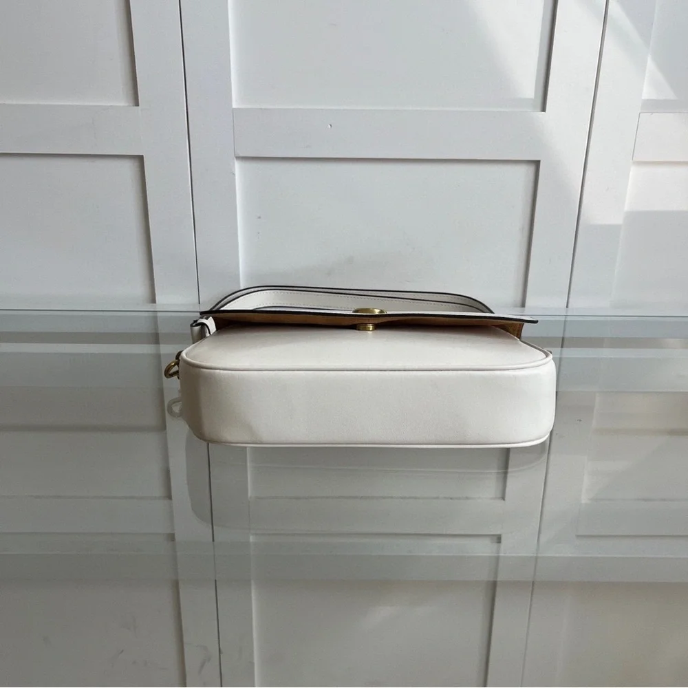 Coach Cream Leather Crossbody with Gold 'C' Accent - Picture 8 of 8